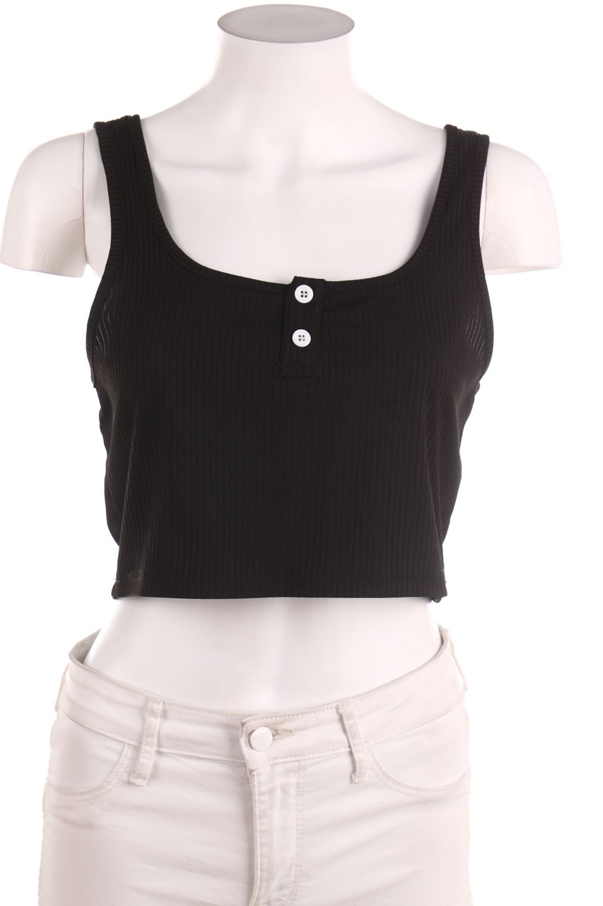 No Label - Cropped-Top with Buttons - M