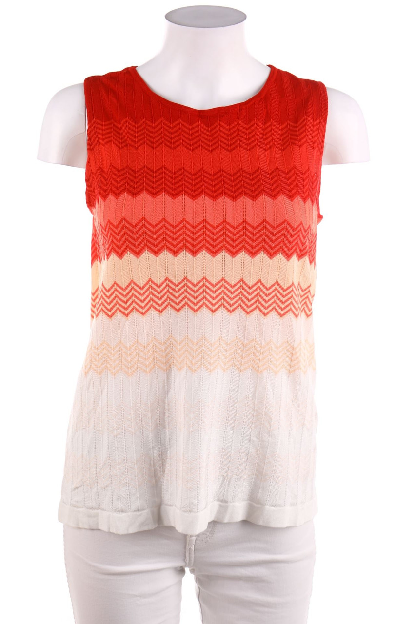 comma - Streifen-Top mit Muster - L