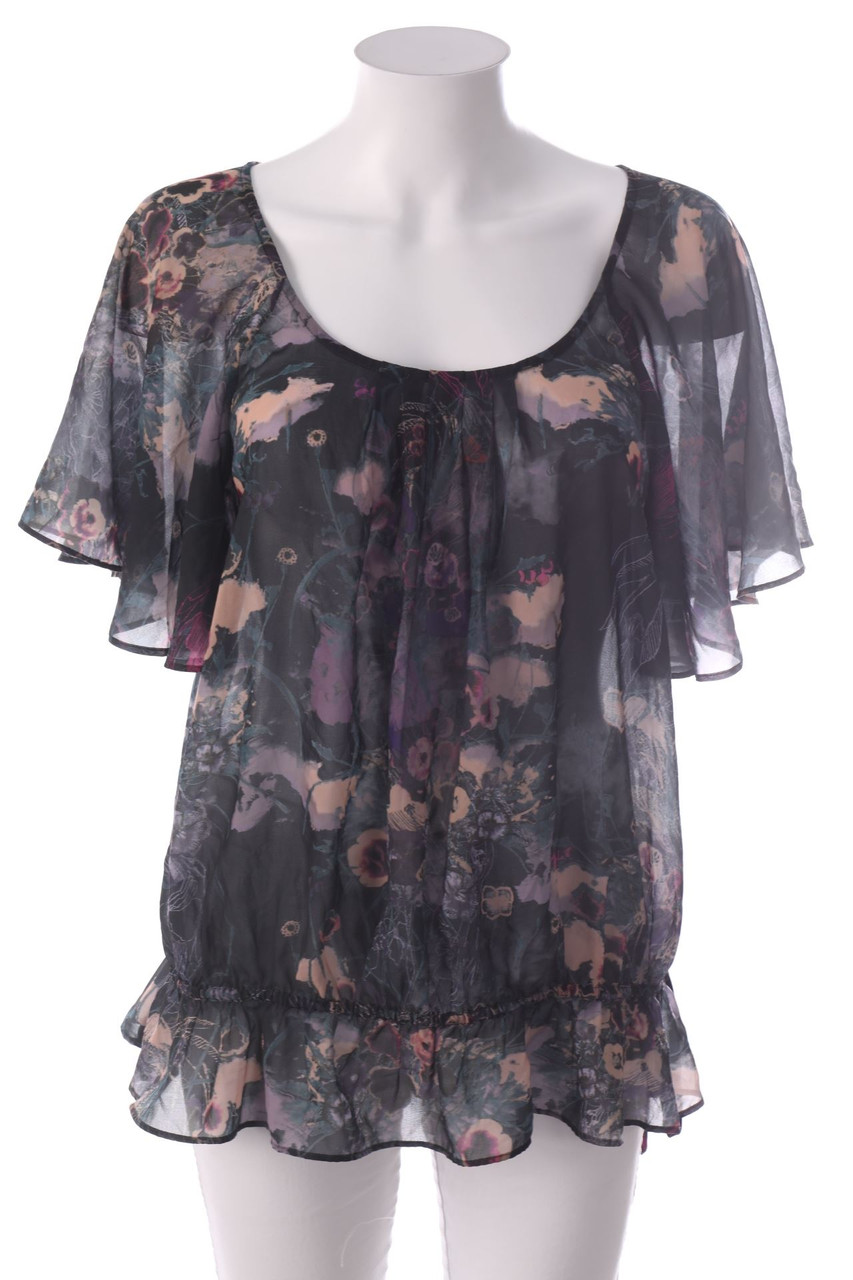 H&M - Volant-Bluse mit Blumen-Print - M