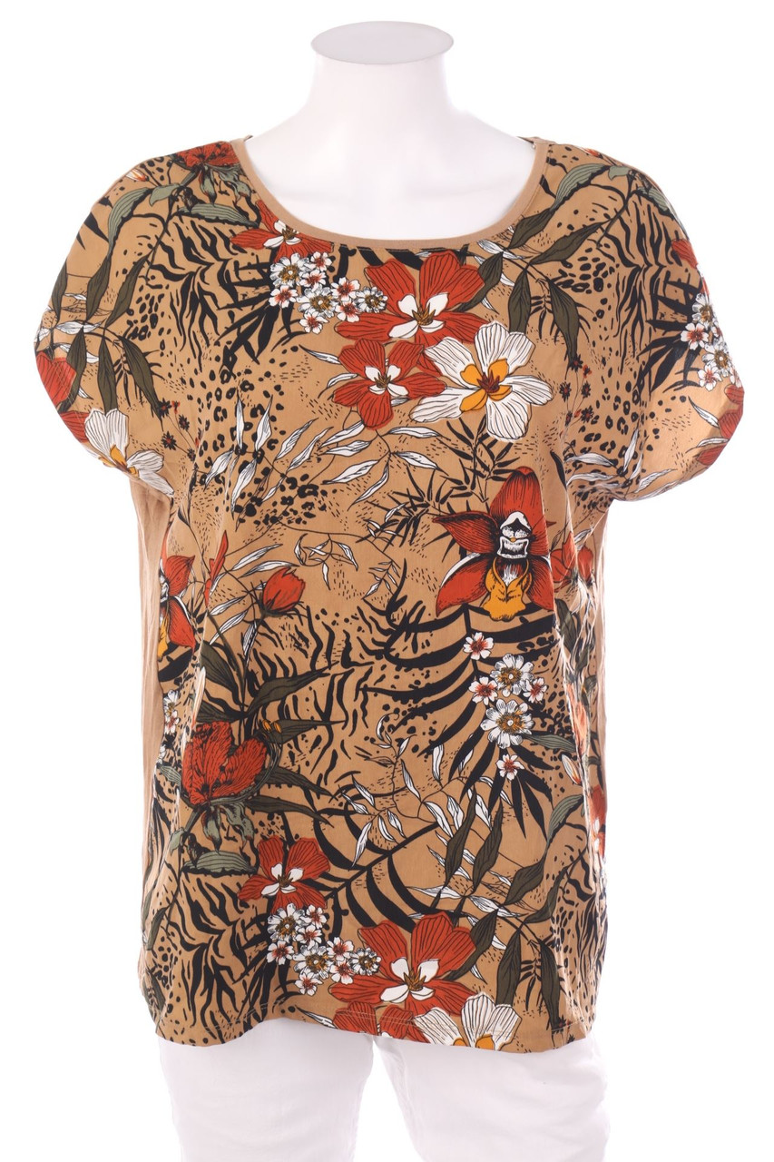 Janina - Kurzarm-Shirt mit Blumen-Print - M