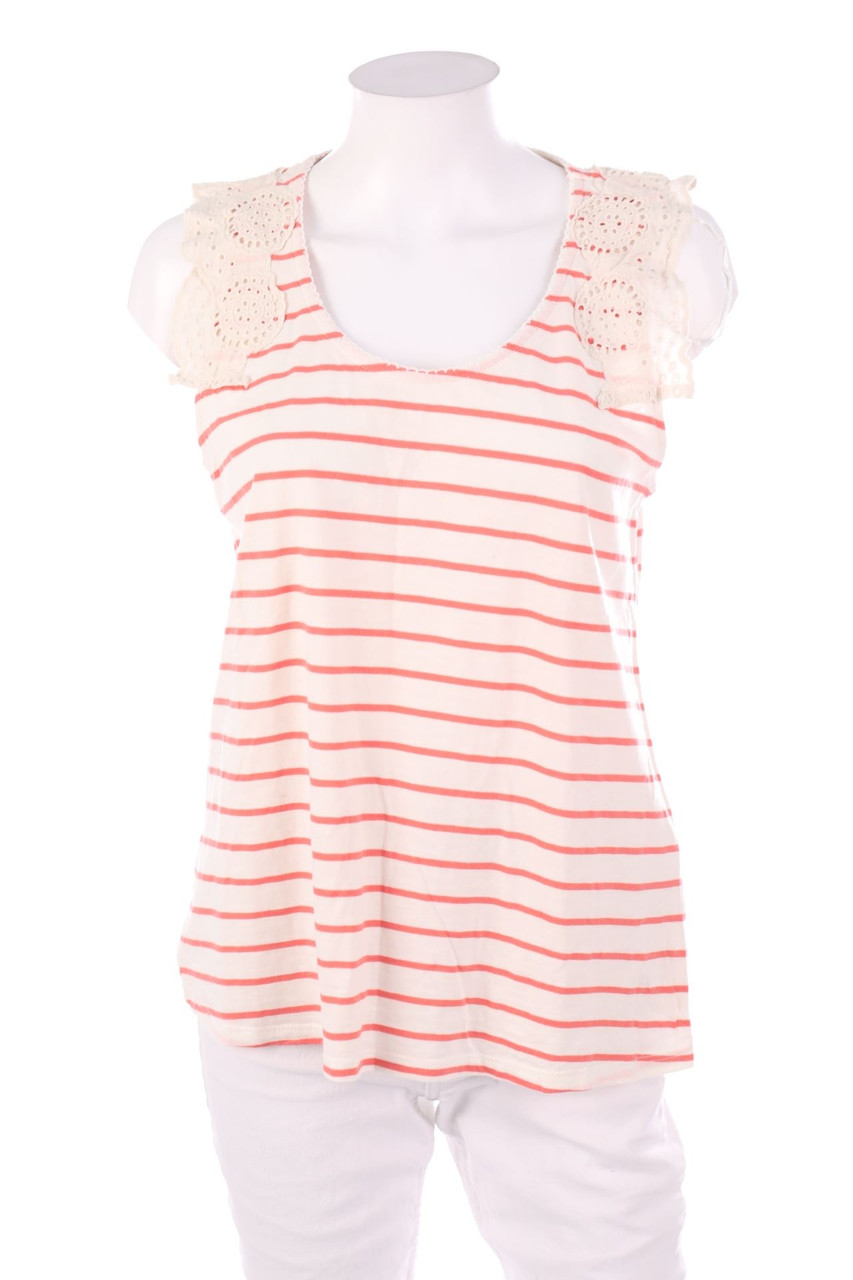 Laura Torelli - Top with Crochet Knit Details - M