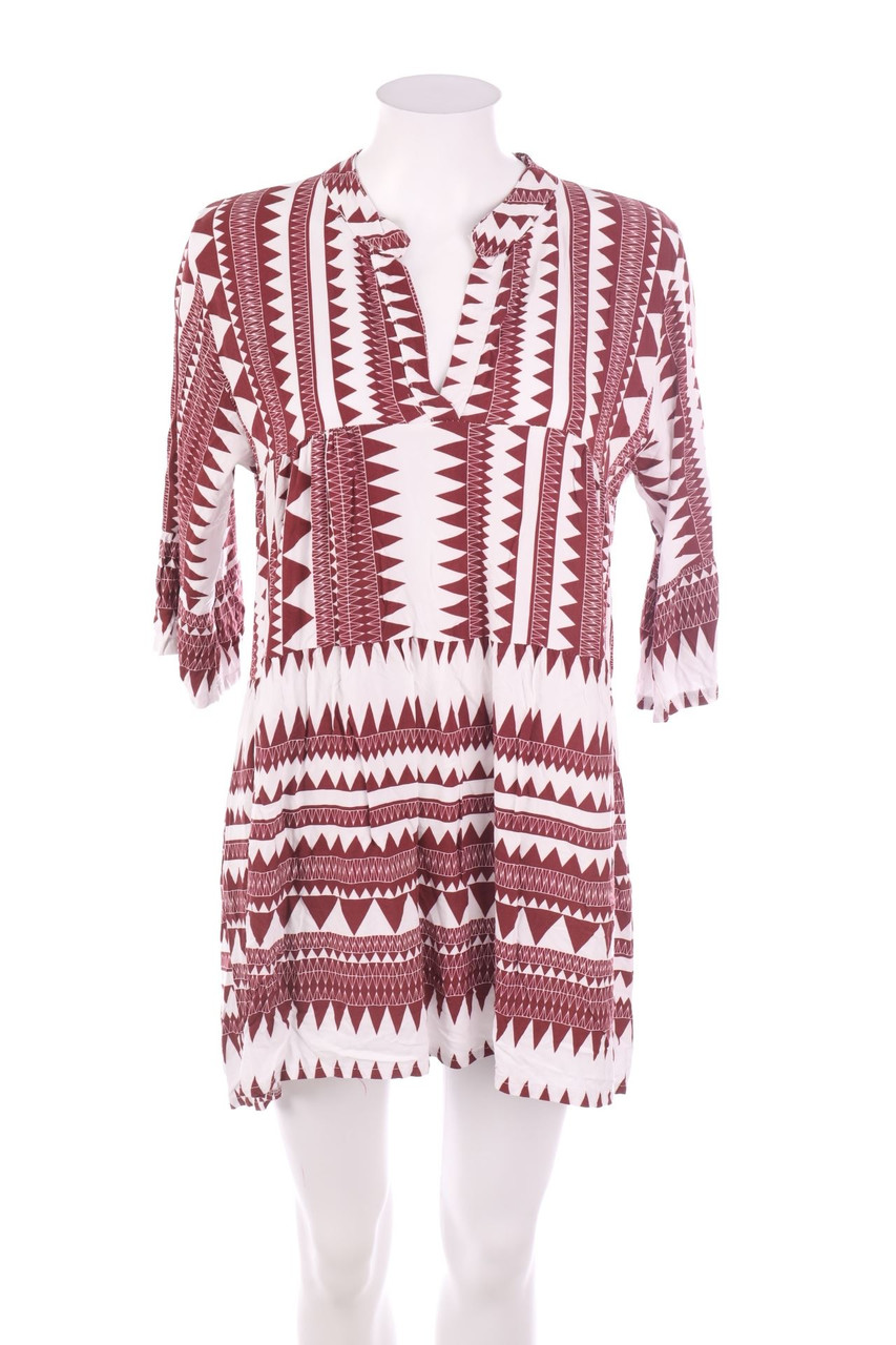 No Label - Dress with Zig Zag Pattern - L