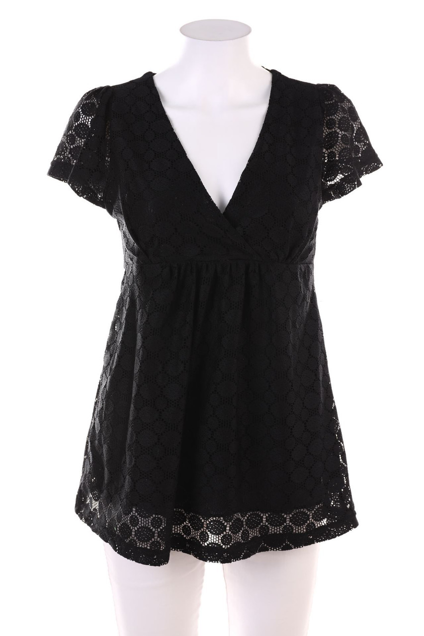 H&M - Kurzarm-Bluse mit Spitze - S