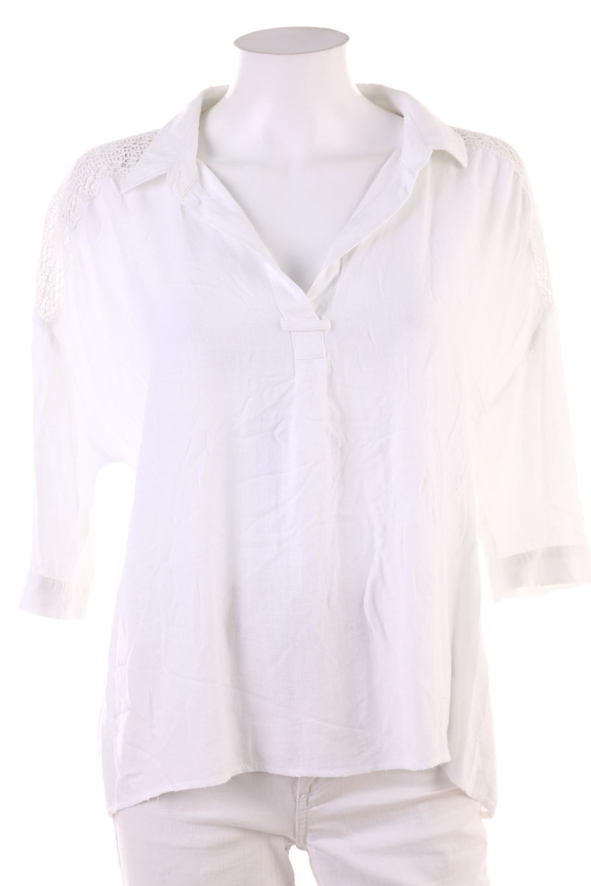 TRAMONTANA - Blouse with Crochet Knit Details - L