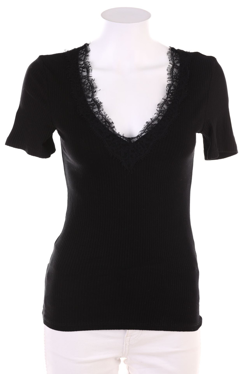 AMISU - Shortsleeve-Shirt with Lace - XS