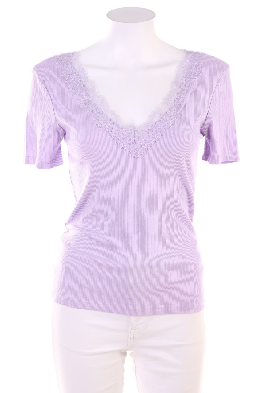 AMISU - Shortsleeve-Shirt with Lace - M