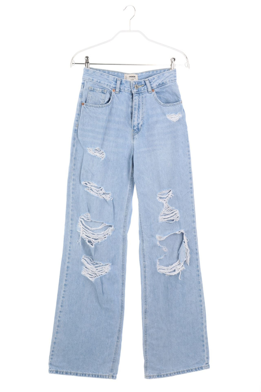 TALLY WEiJL - Straight Cut Destroyed Jeans - XS