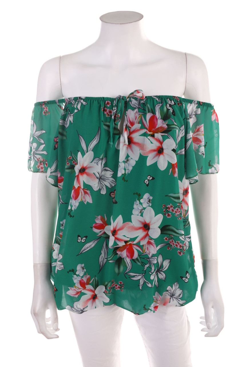 No Label - Off-the-shoulder blouse with Flower Print - D 40