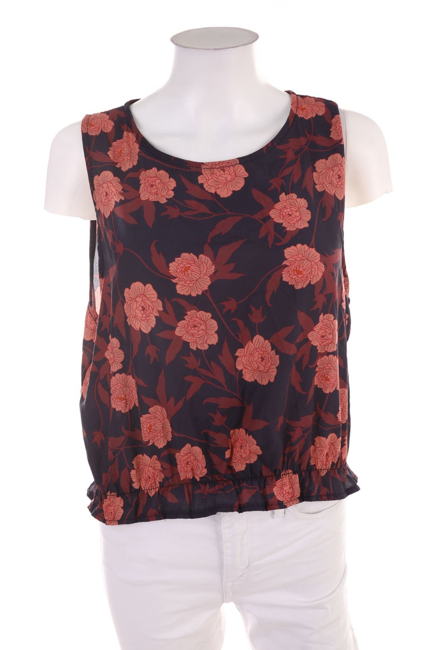 zebra - Blouse Top with Flower Print - L