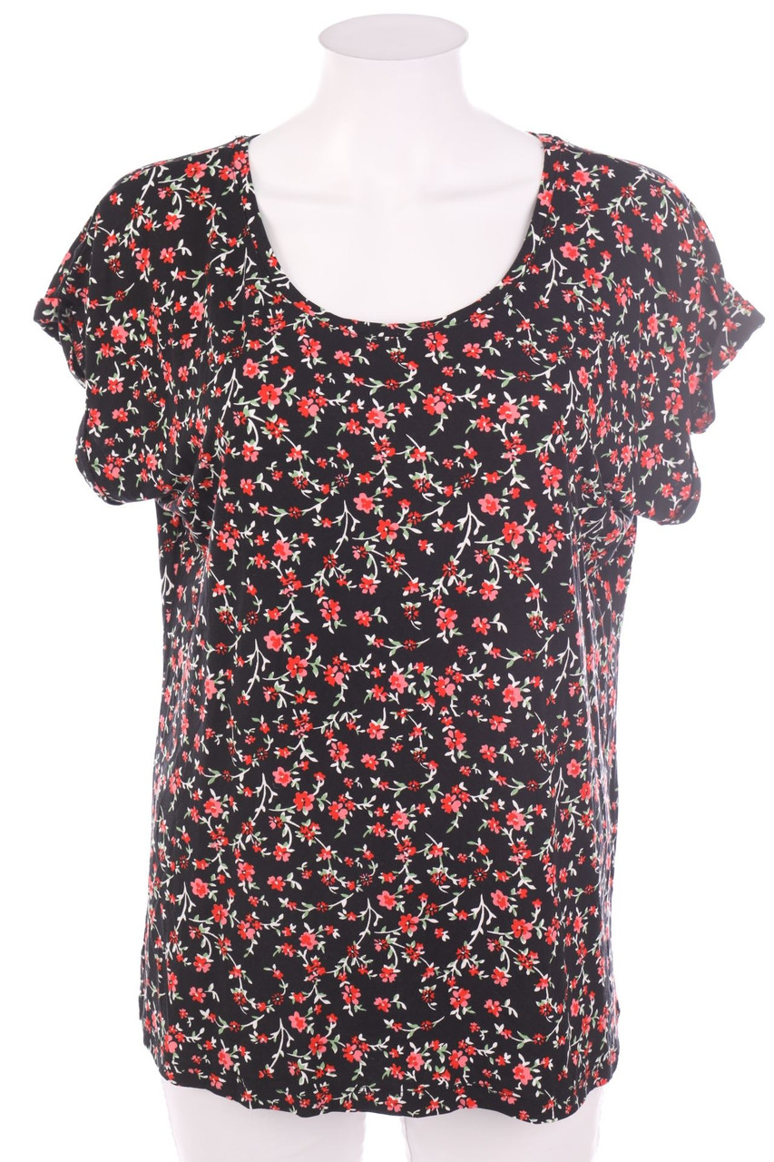 No Label - Shortsleeve-Shirt with Flower Print - D 38-40