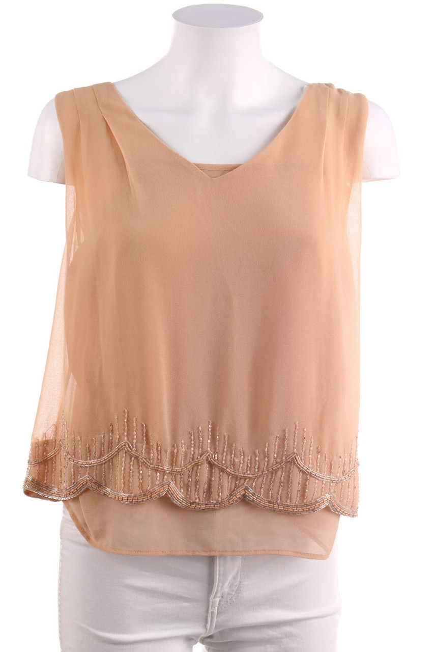 No Label - Blouse Top with Pearls - S