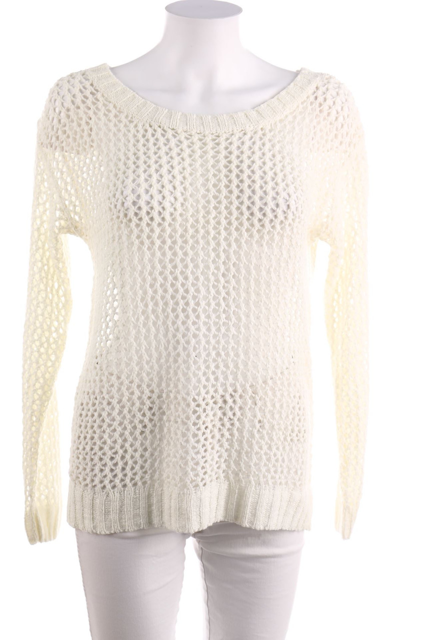 Ohne Label - Strick-Pullover aus Lochstrick - D 38