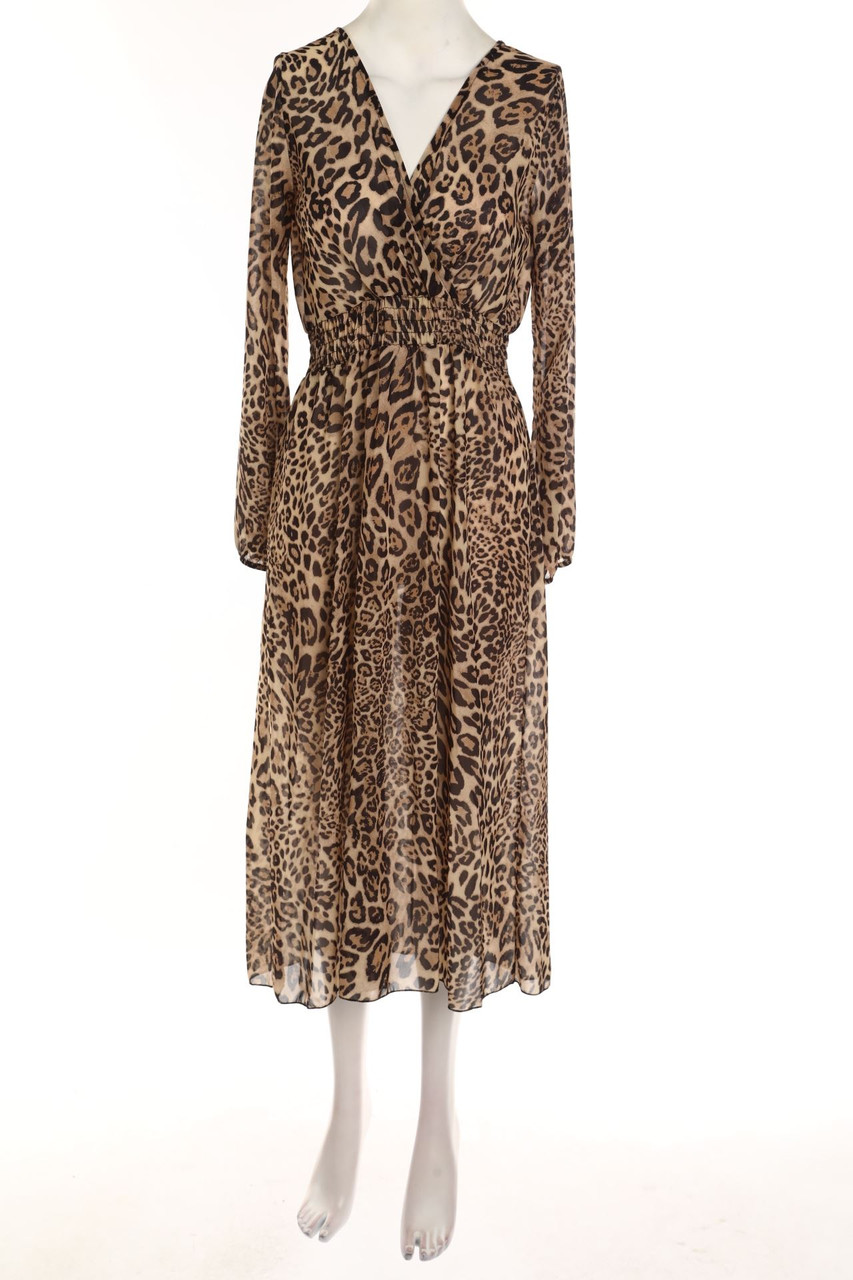 Ohne Label - Midikleid mit Leo-Print - D 42