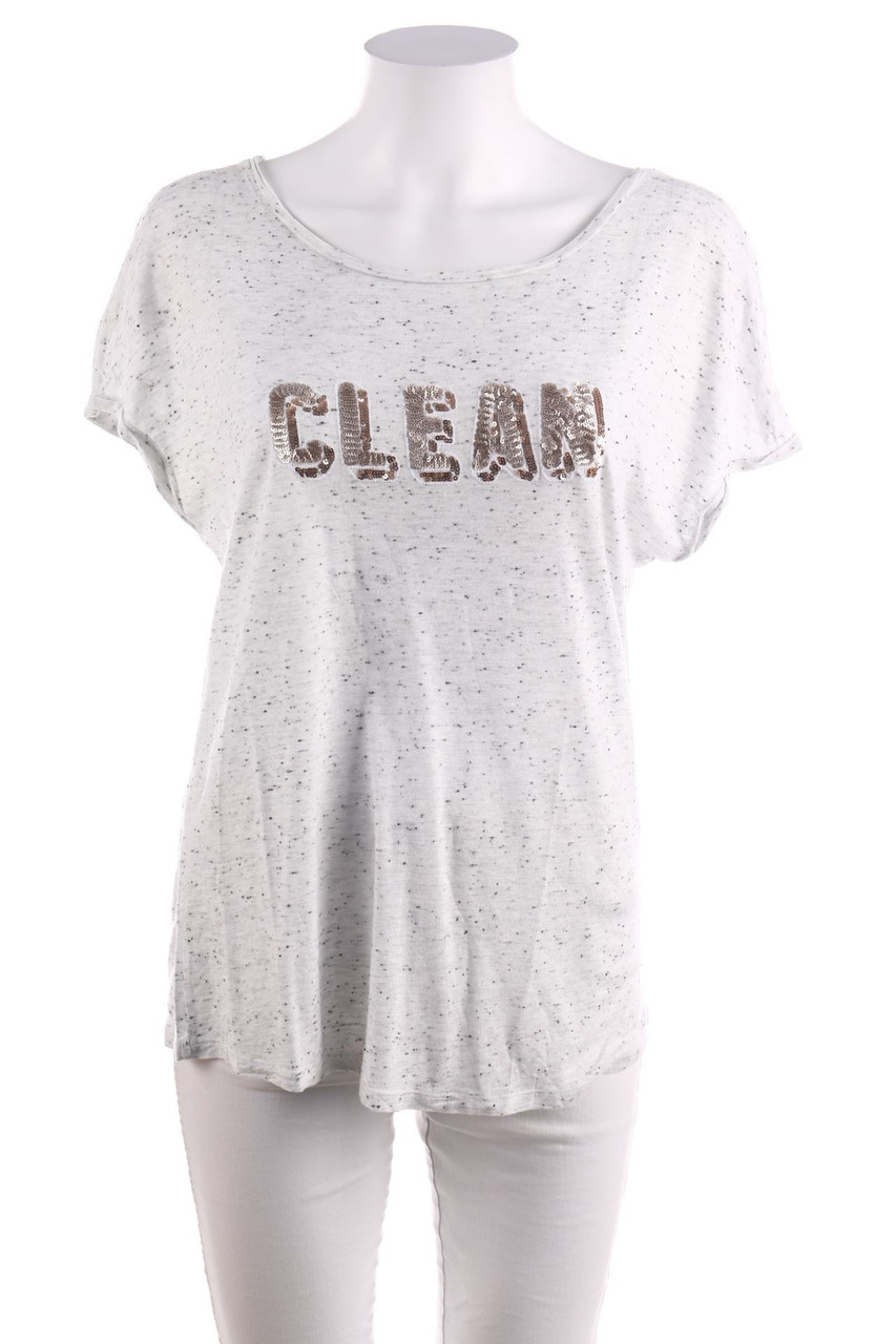 orsay - Kurzarm-Shirt mit Pailletten - D 38