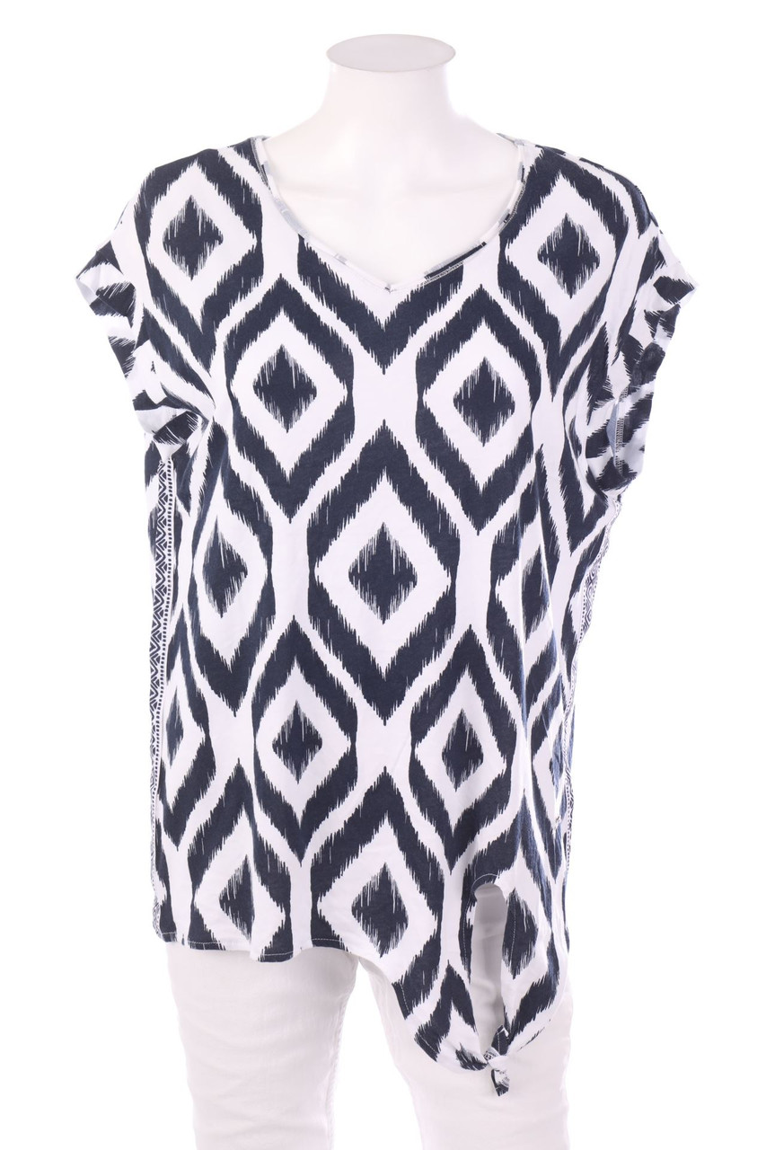 monari - Kurzarm-Bluse zum Knoten - M