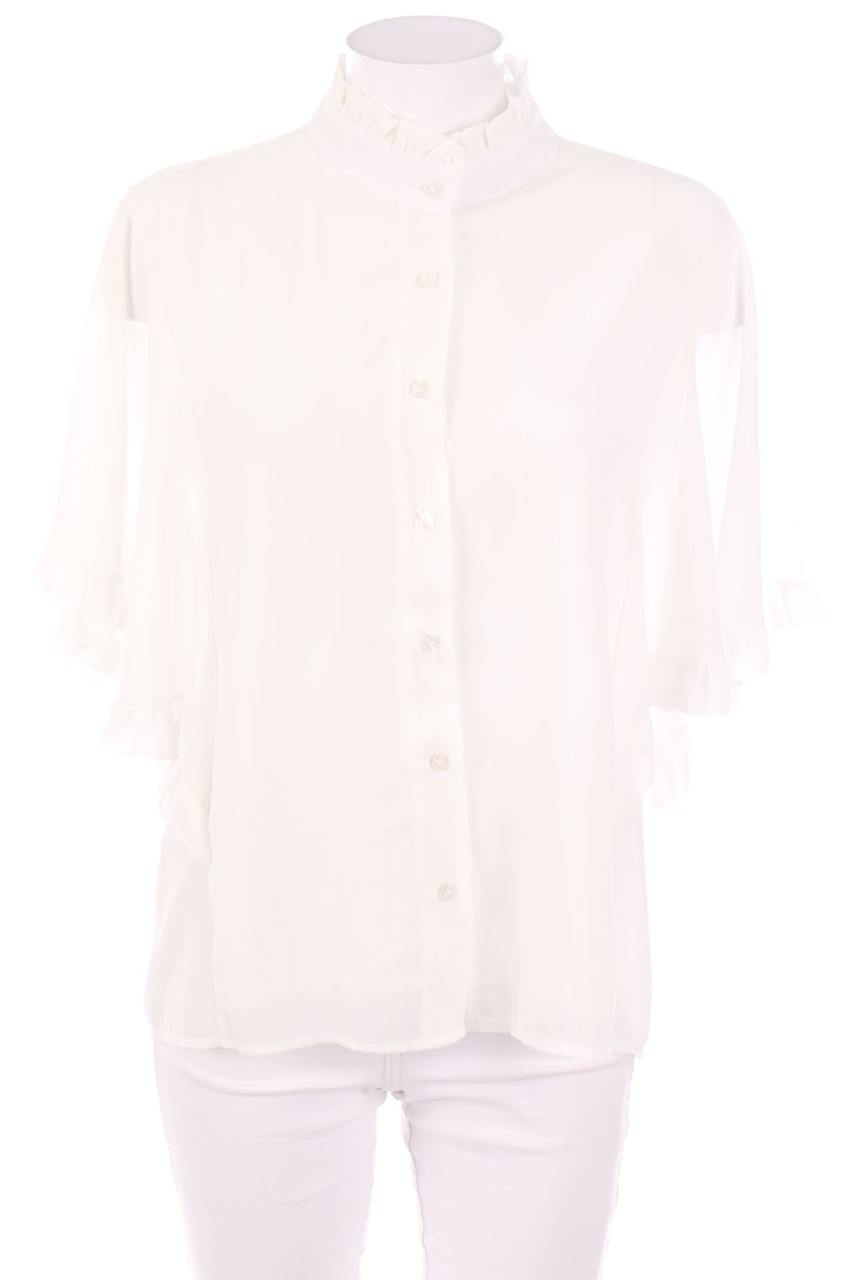 Boohoo - Kurzarm-Bluse mit Volants - D 40