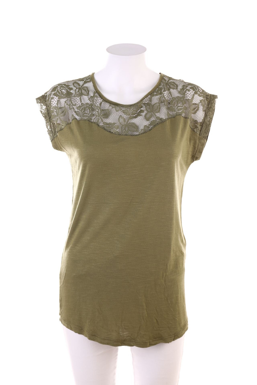 SECONDHAND - Shortsleeve-Shirt with Lace - M