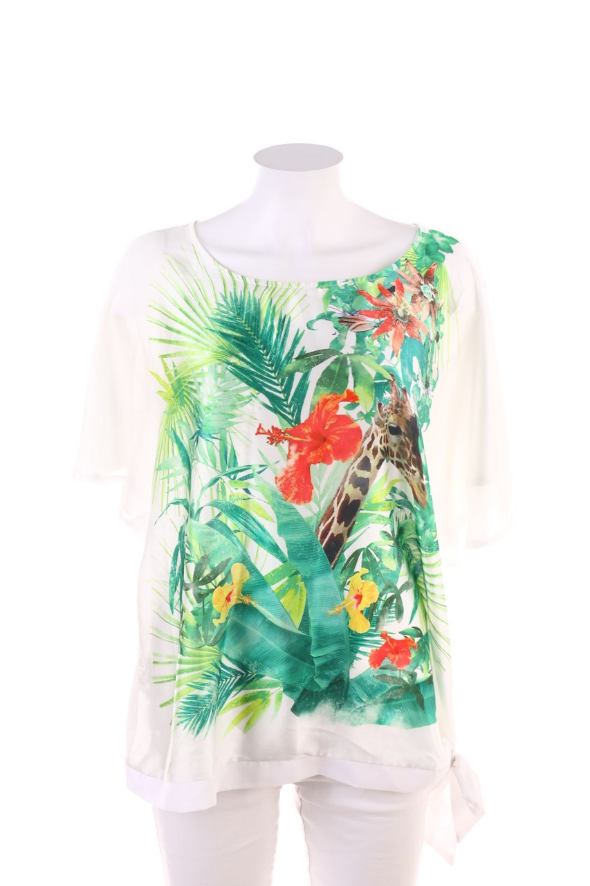 Laura Torelli - Kurzarm-Shirt mit Statement-Print - 48