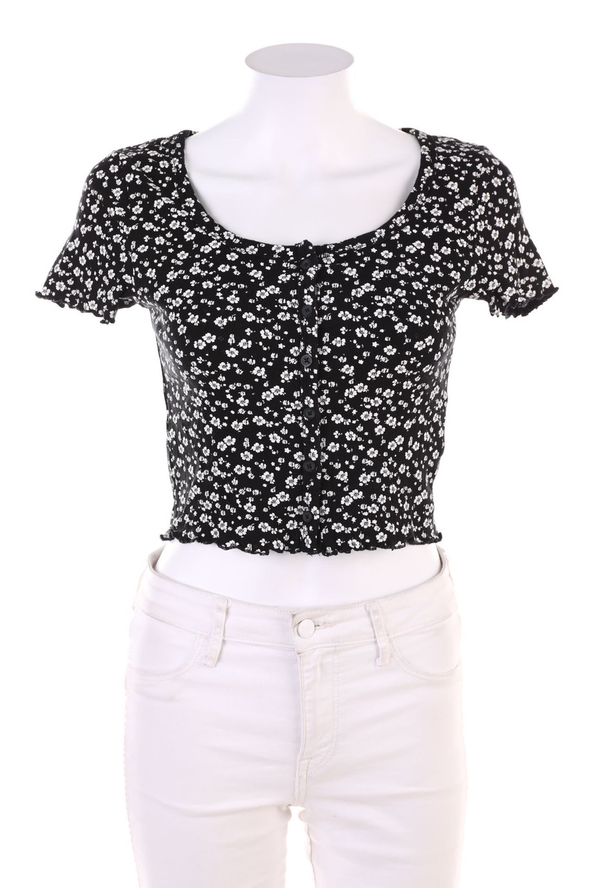 FB SISTER - Cropped-Shirt with Flower Print - S