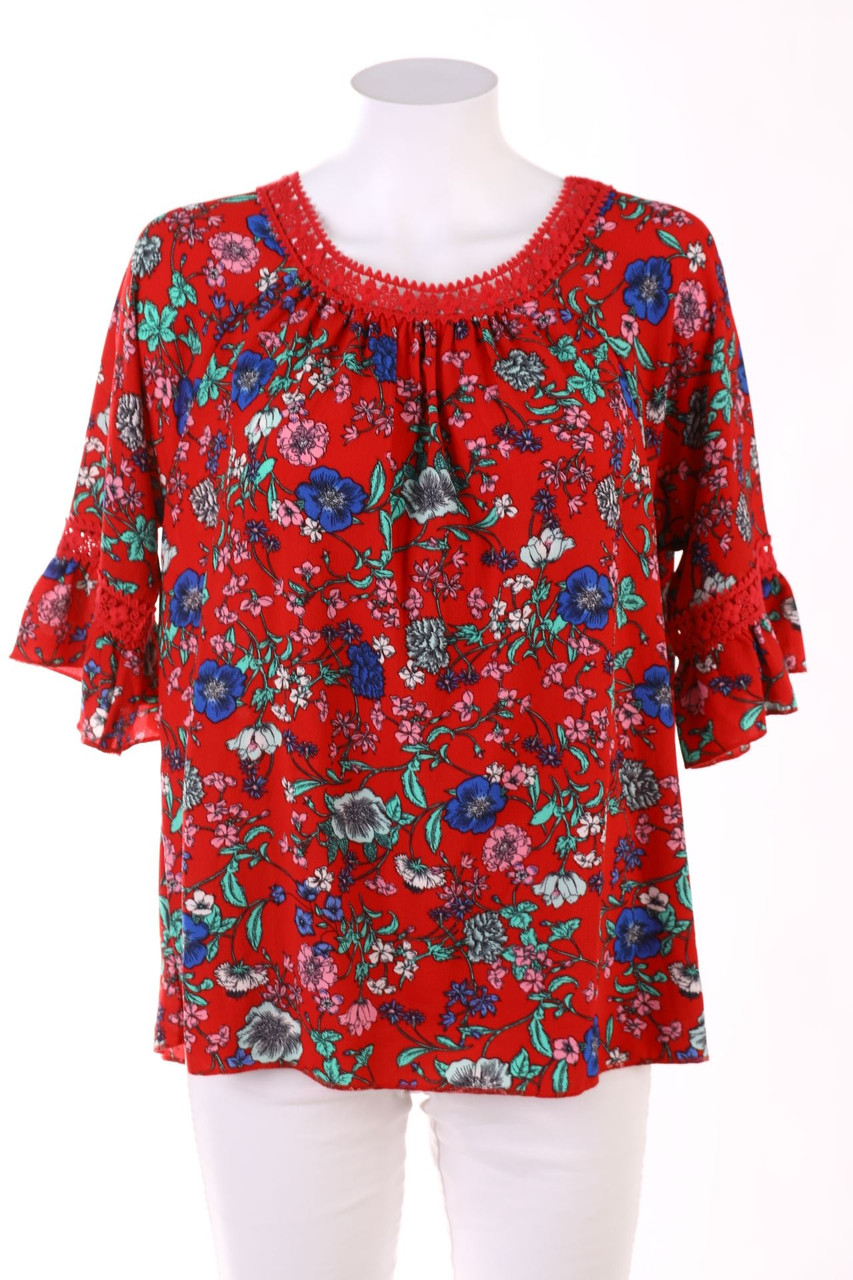 Laura Torelli COLLECTION - Blouse with 3/4 Sleeve - L