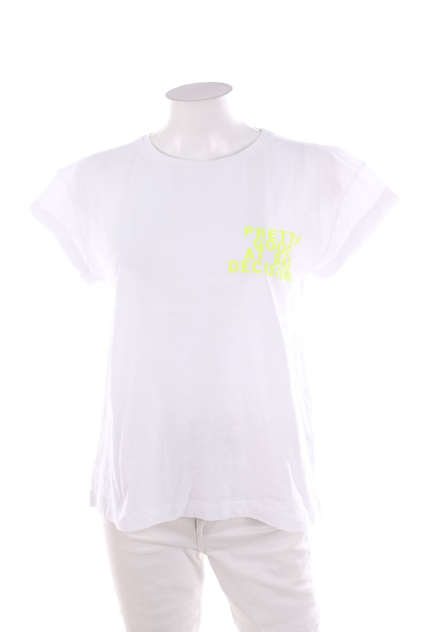 MAC - Kurzarm-Shirt mit Statement-Print - S