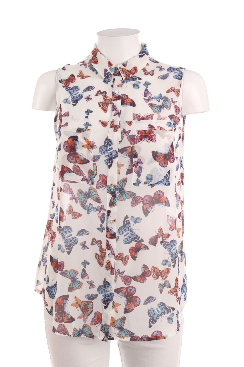 Pimkie - ärmellose Hemd-Bluse mit aufgesetzten Taschen - D 36-38