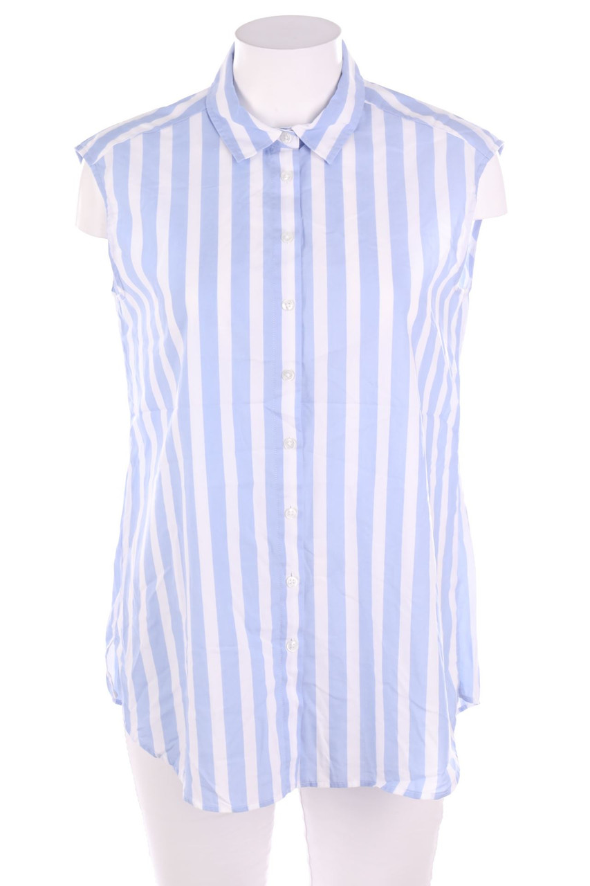 eterna - Sleeveless Shirt Blouse with Stripes - D 40-42