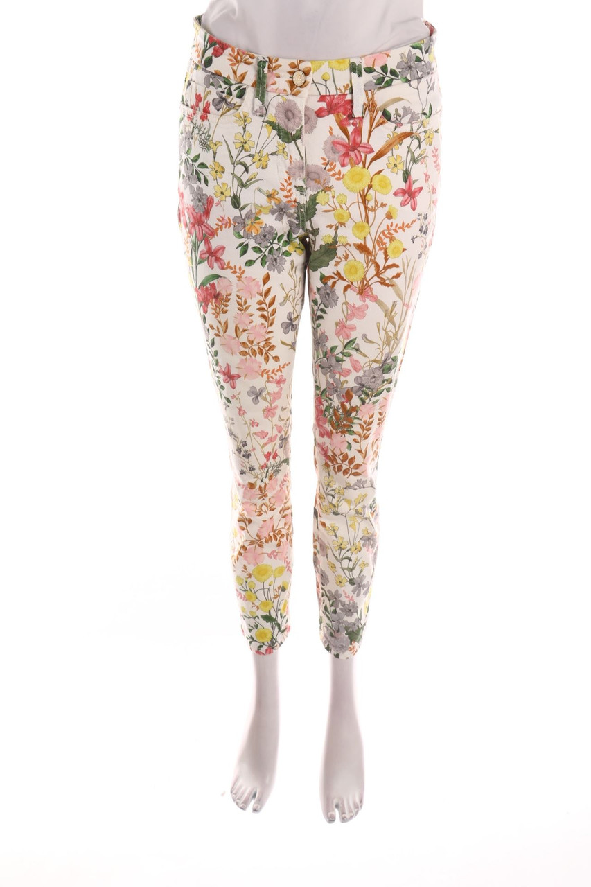 CAMBIO - Skinny-Hose mit Blumen-Print - M