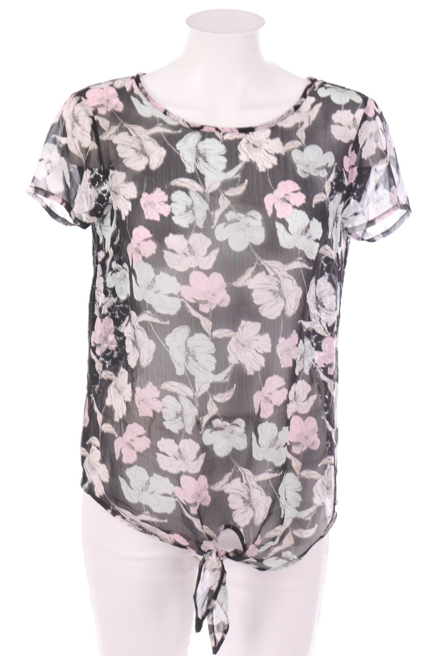 VERO MODA - Kurzarm-Bluse mit Blumen-Print - M