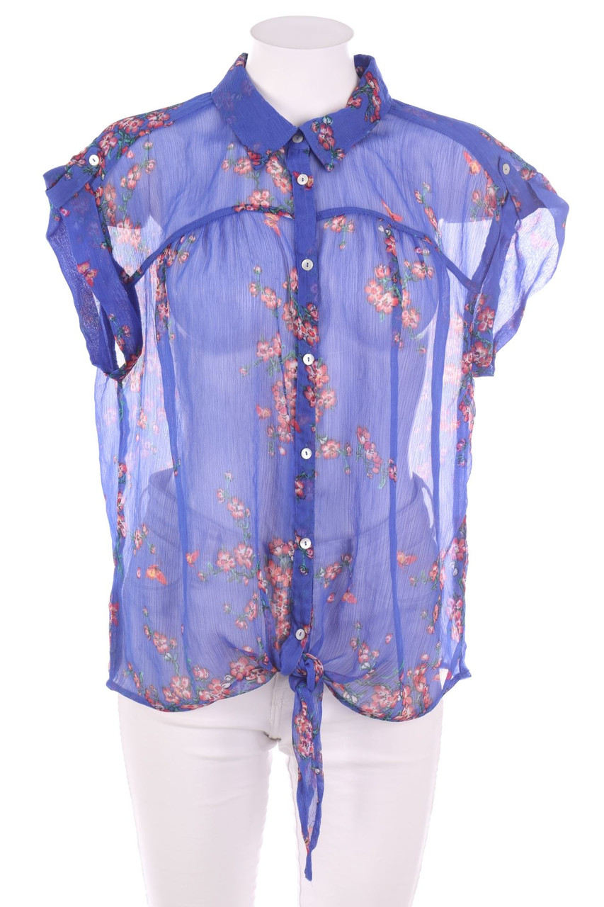 Yessica by C&A - Shortsleeve Blouse with Flower Print to tie - D 46