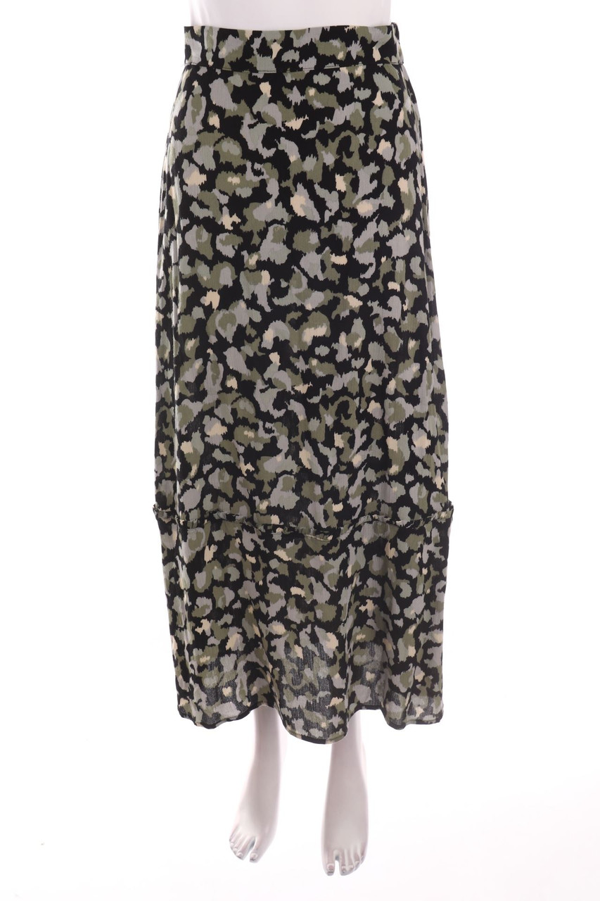 No Label - Midi Skirt with Camouflage-Print - D 36