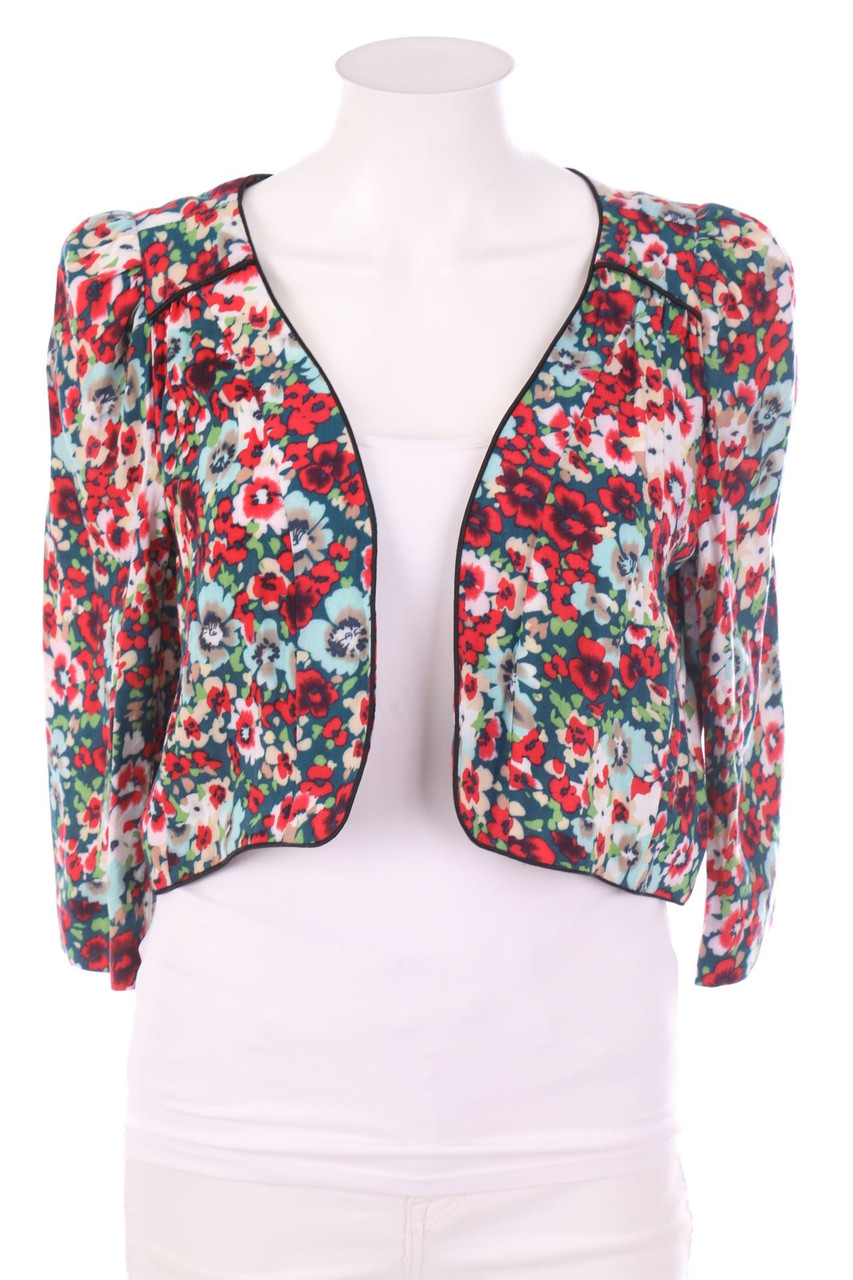 No Label - Cropped-Blazer Jacket with Flower Print - D 42