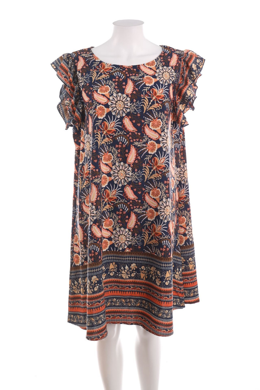 No Label - Patterned Dress with Volants - D 46