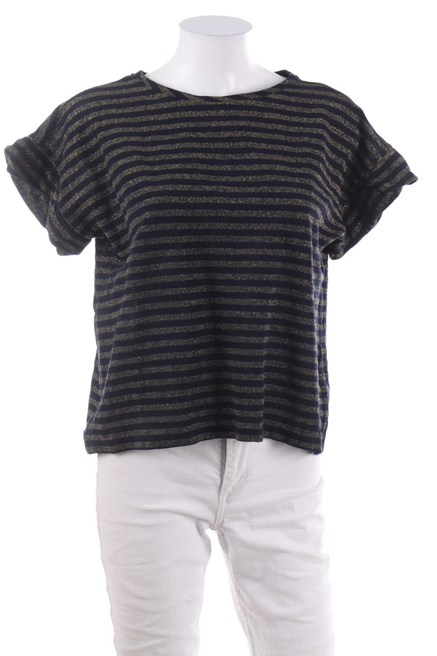 No Label - Glitter-Shortsleeve-Shirt with Stripes - D 40