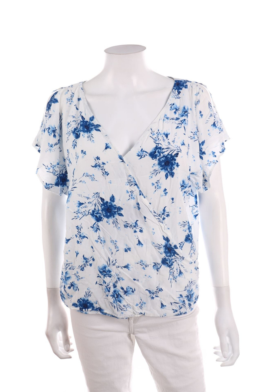 orsay - Shortsleeve Blouse with Cut-outs with Wrap-Effect - L