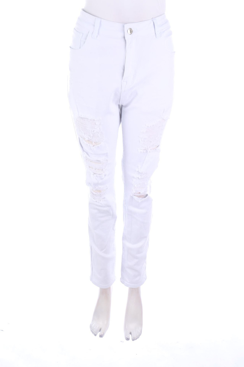 SHEIN - Distressed Straight Cut Jeans - L