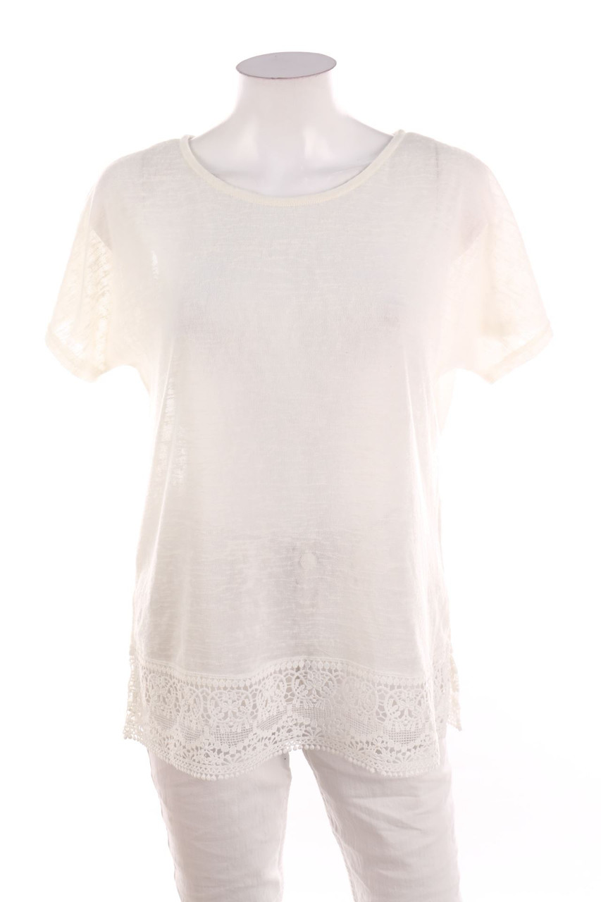 No Label - Shortsleeve-Shirt with Lace - D 40-42