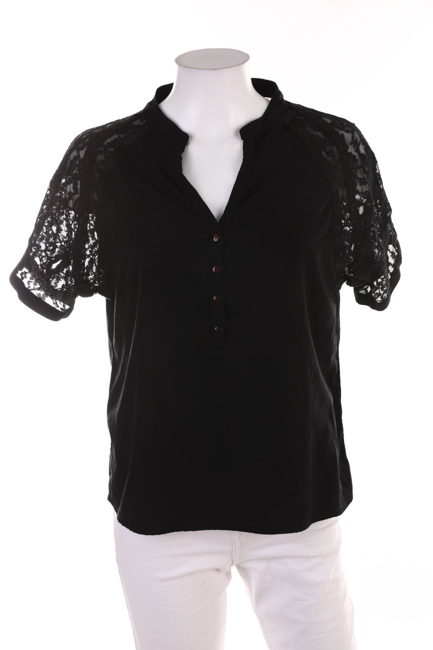 VERO MODA - Kurzarm-Bluse mit Spitze - S