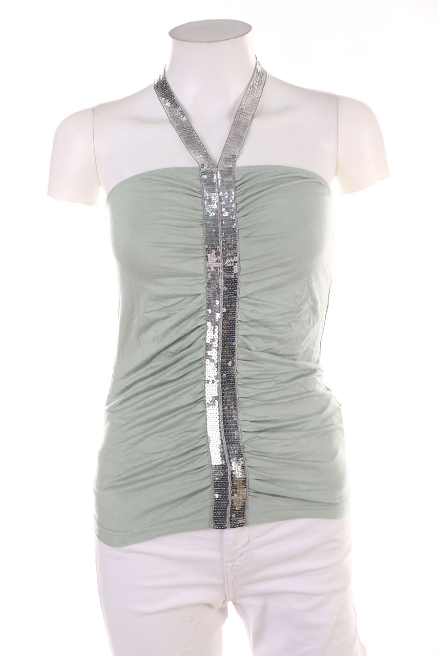 MELROSE - Neckholder-Top mit Pailletten - XS