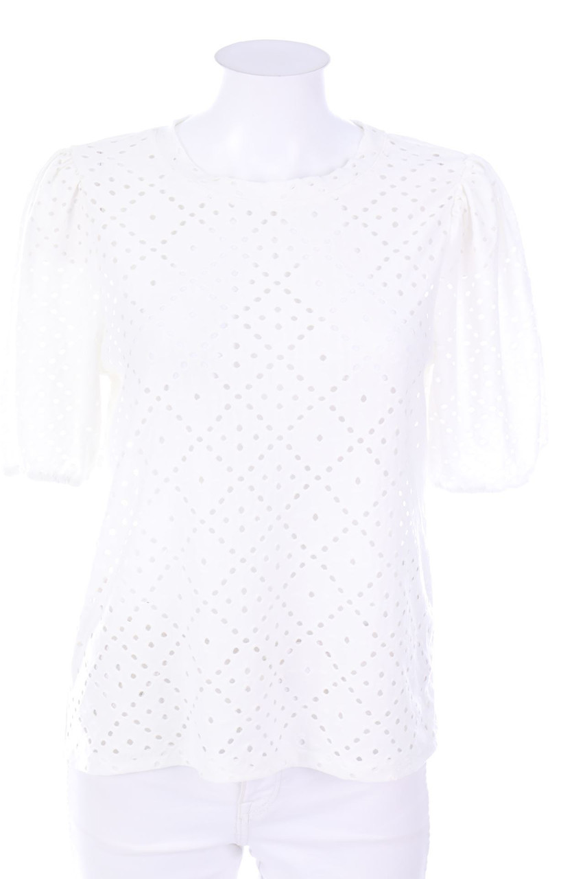VERO MODA - Kurzarm-Bluse aus Lochspitze - M
