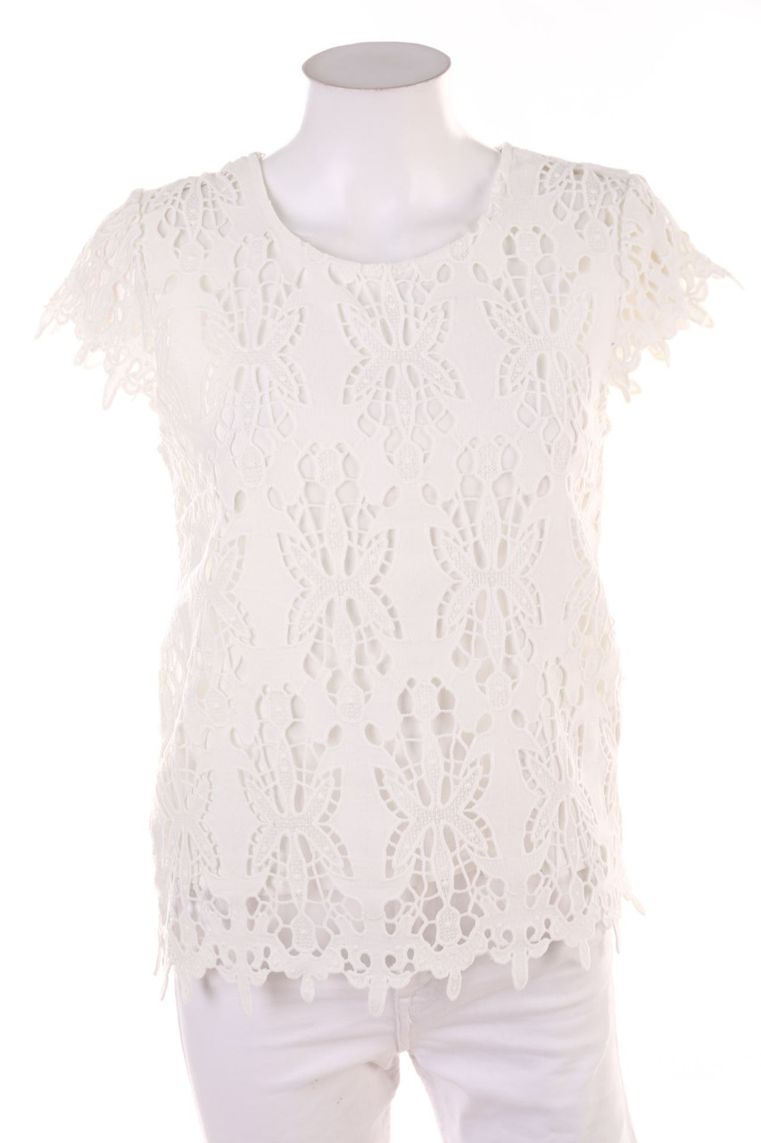 RESERVED - Shortsleeve Blouse, Lace - S