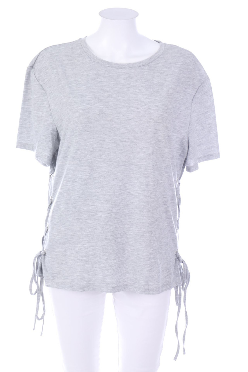H&M - Kurzarm-Shirt mit Schnürung - L