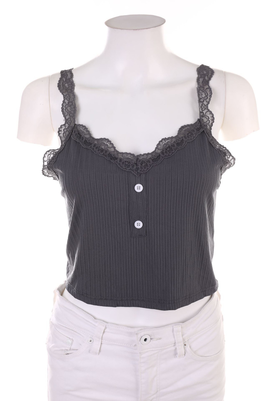 No Label - Crop-Top with Lace - XL