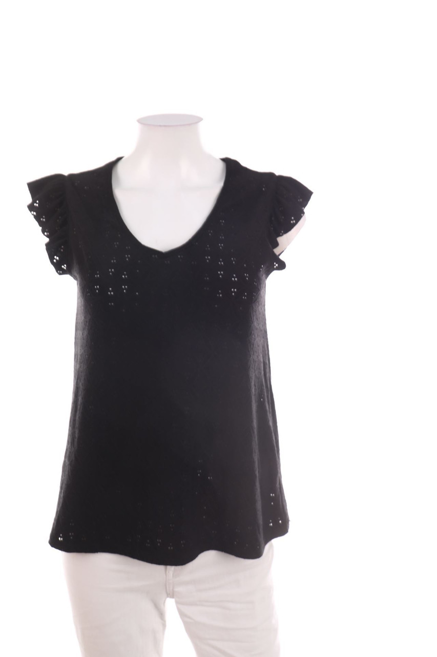 promod - Stretch-Kurzarm-Shirt mit Muster - D 38