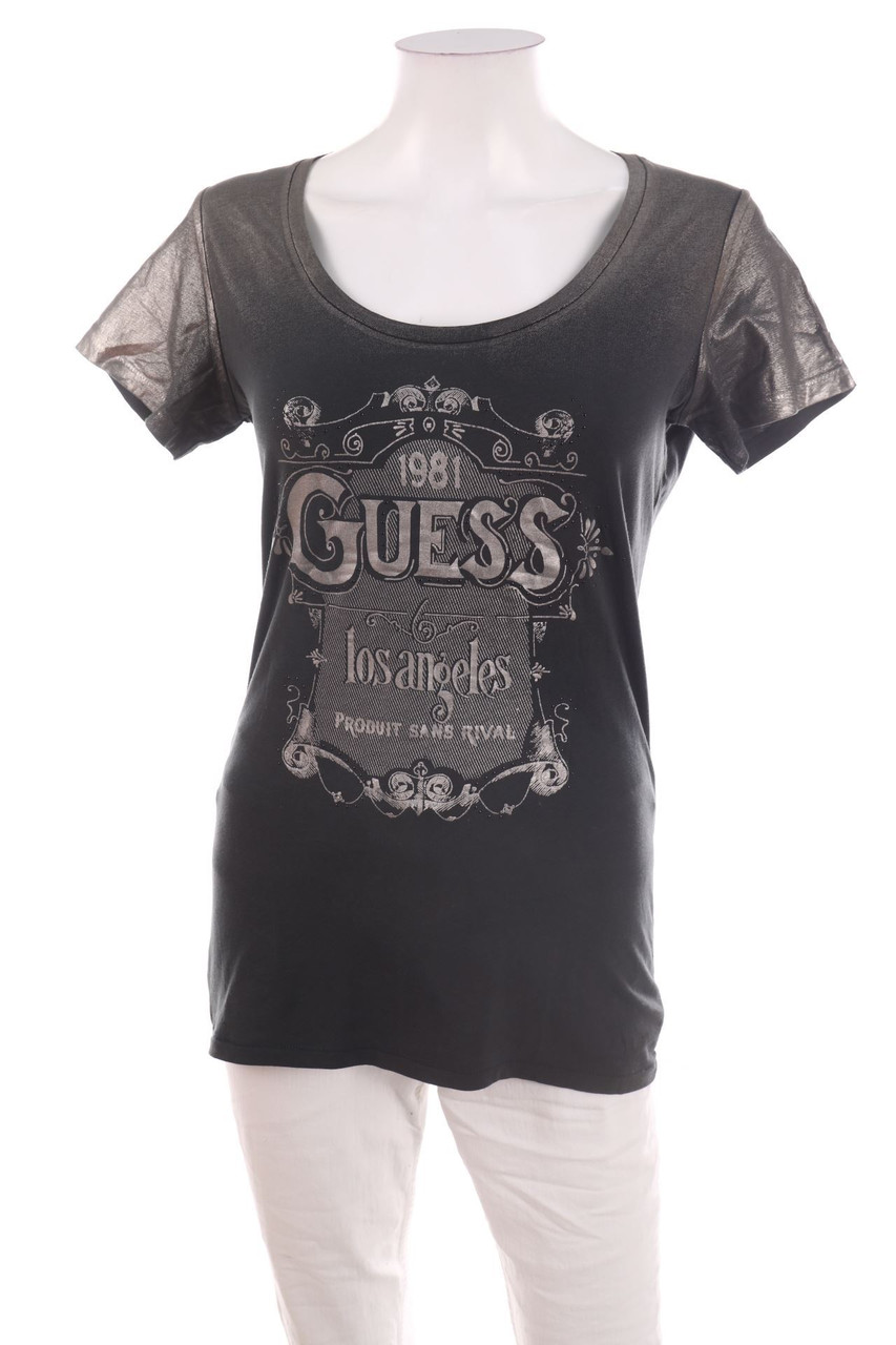 GUESS - Print-Shortsleeve-Shirt with Metallic Effect - D 38-40