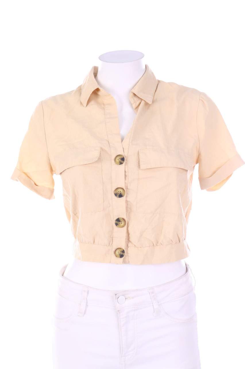 Bershka - Cropped-Shortsleeve Blouse - S