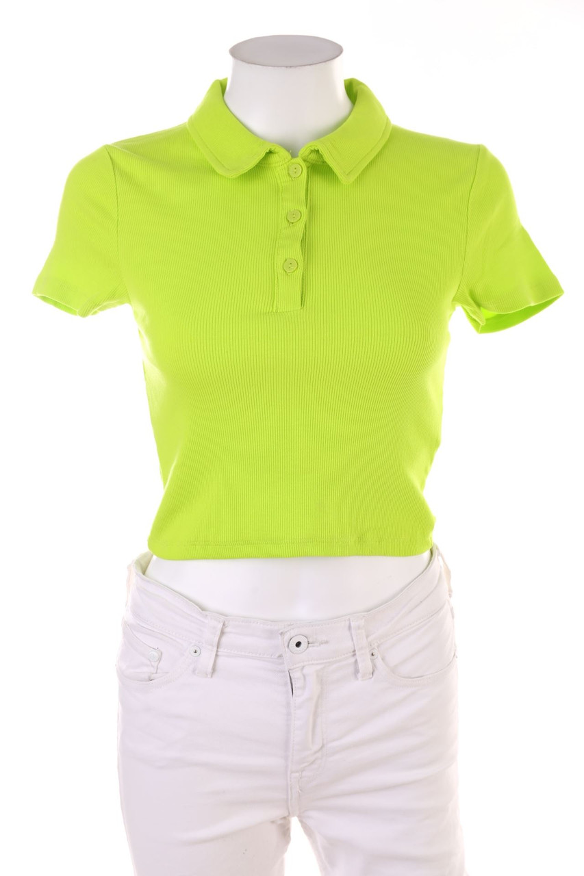 FB SISTER - Neon-Cropped-Shirt with Collar - S