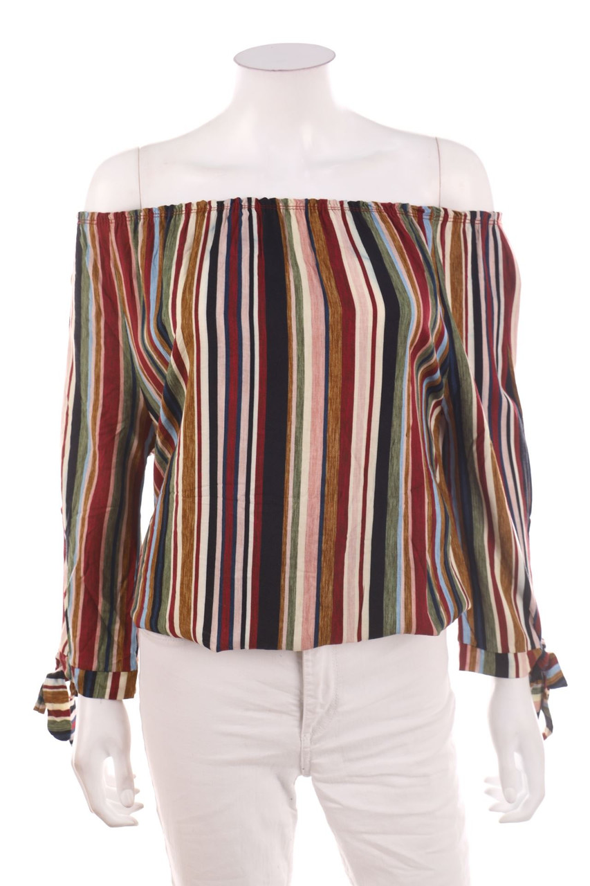 No Label - Carmen-Stripe Blouse with 3/4 Sleeve - D 40