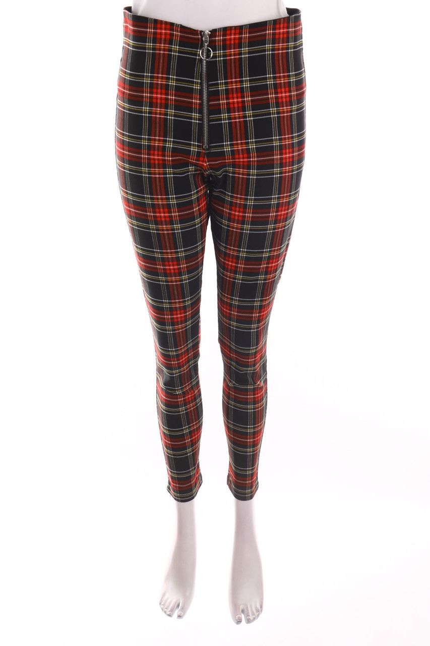 ZARA - Karo-Hose mit Reißverschluss - L