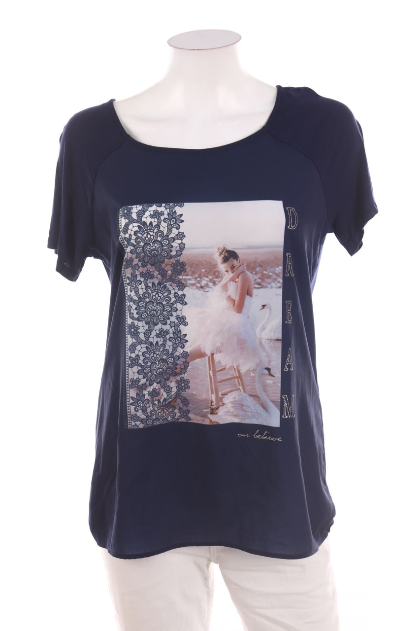 No Label - Shortsleeve Blouse with Print - D 42